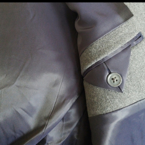 Express Men's Gray Wool Coat with Navy Lining NWT - Picture 3 of 7